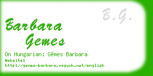 barbara gemes business card